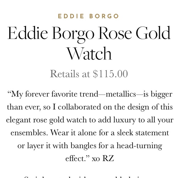 🌺 Rachel Zoe Collaboration x Eddie Borgo NY The Soho Watch Rose Gold - Picture 6 of 7